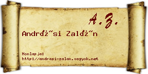 Andrási Zalán névjegykártya